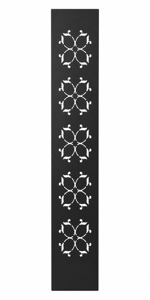 Design 130 Sunburst Wheels Laser Cut Metal Privacy Screen Panel front main view