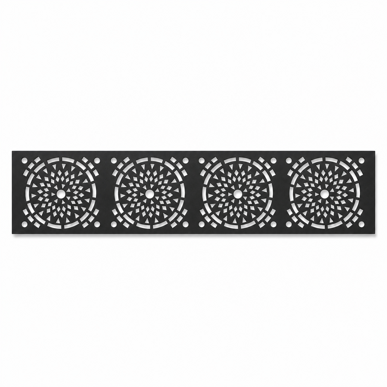 Round Rosette Medallion decorative metal fence topper front pattern for WPC composite fencing, Design 131