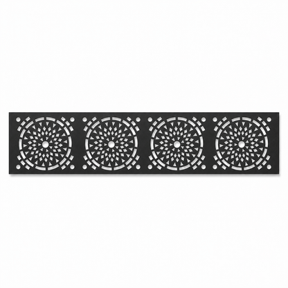 Round Rosette Medallion decorative metal fence topper front pattern for WPC composite fencing, Design 131