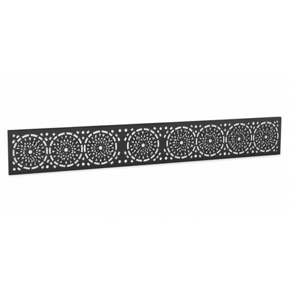 Round Rosette Medallion laser cut metal fence topper insert perspective view, Design 131