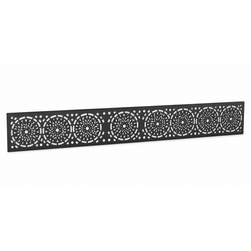 Round Rosette Medallion laser cut metal fence topper insert perspective view, Design 131