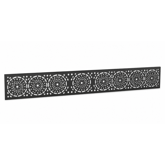Round Rosette Medallion laser cut metal fence topper insert perspective view, Design 131