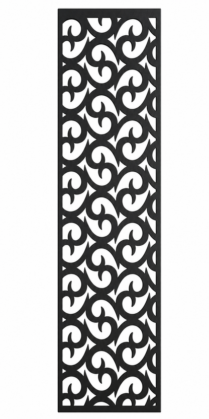 Design 132 Bold Scroll Waves Laser Cut Metal Privacy Screen Panel front main view