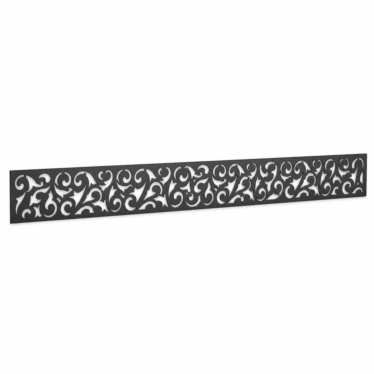 Chevron Star Lace laser cut metal fence topper insert perspective view, Design 132