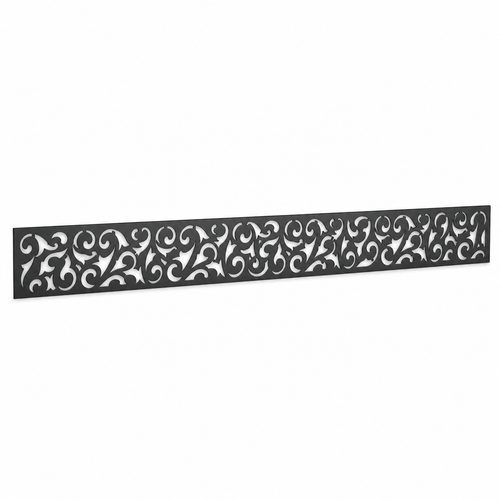 Chevron Star Lace laser cut metal fence topper insert perspective view, Design 132