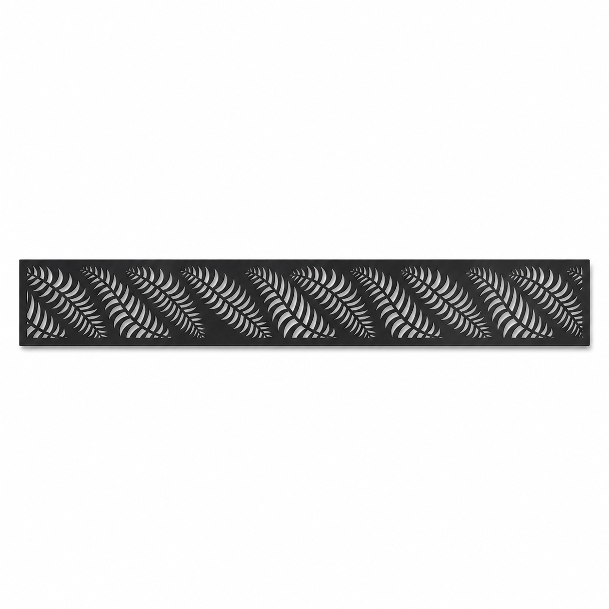 Diagonal Reed Shade decorative metal fence topper front pattern for WPC composite fencing, Design 133