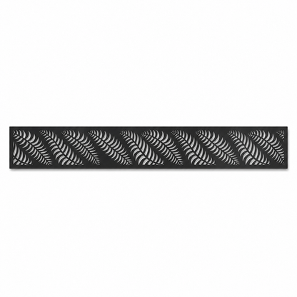 Diagonal Reed Shade decorative metal fence topper front pattern for WPC composite fencing, Design 133