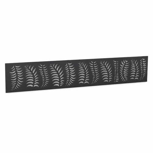 Diagonal Reed Shade laser cut metal fence topper insert perspective view, Design 133
