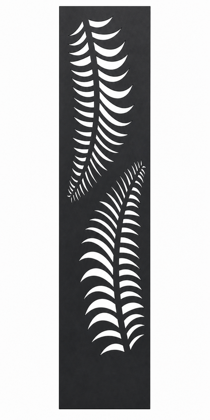 Design 133 Fern Fronds Laser Cut Metal Privacy Screen Panel front main view