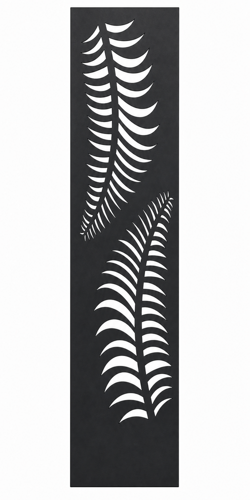Design 133 Fern Fronds Laser Cut Metal Privacy Screen Panel front main view