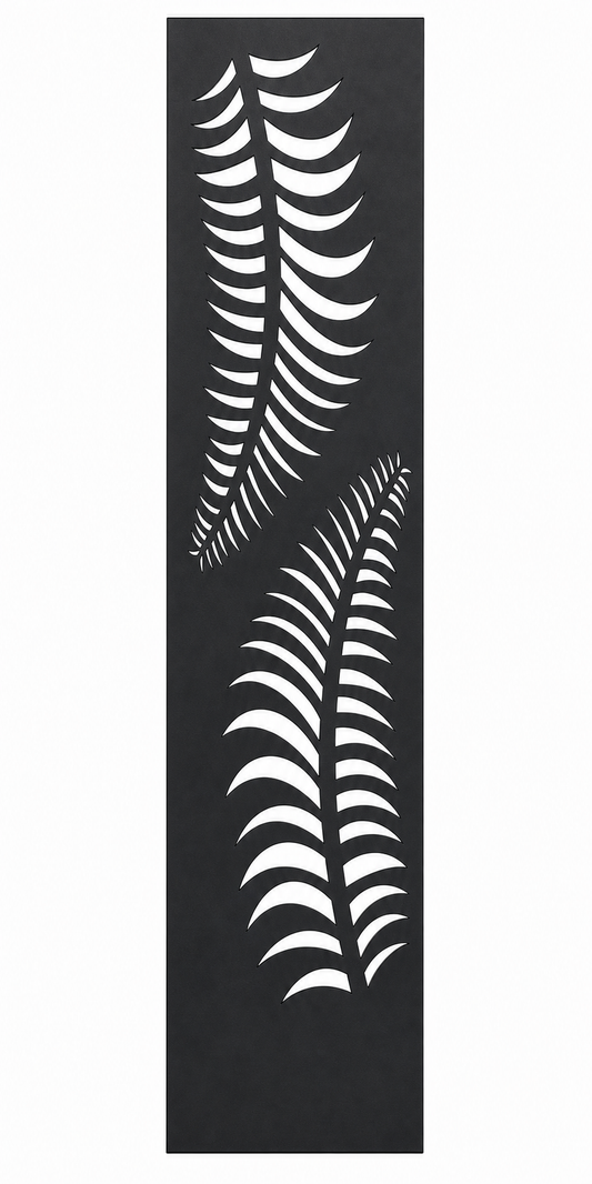 Design 133 Fern Fronds Laser Cut Metal Privacy Screen Panel front main view