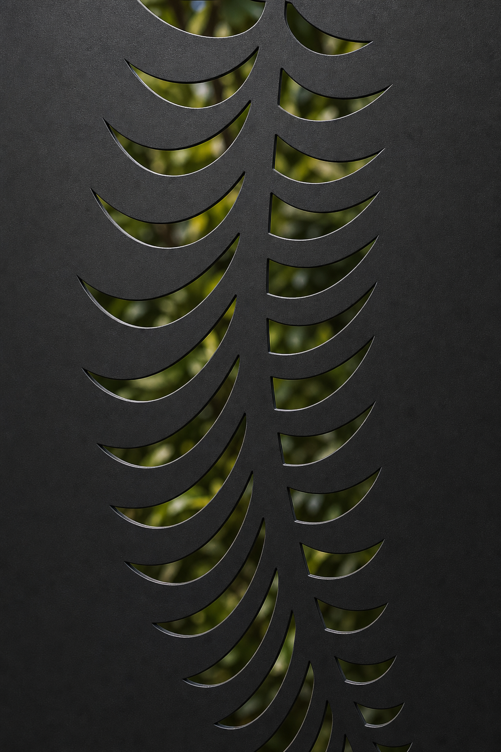Design 133 Fern Fronds Laser Cut Metal Privacy Screen Panel close-up detail view