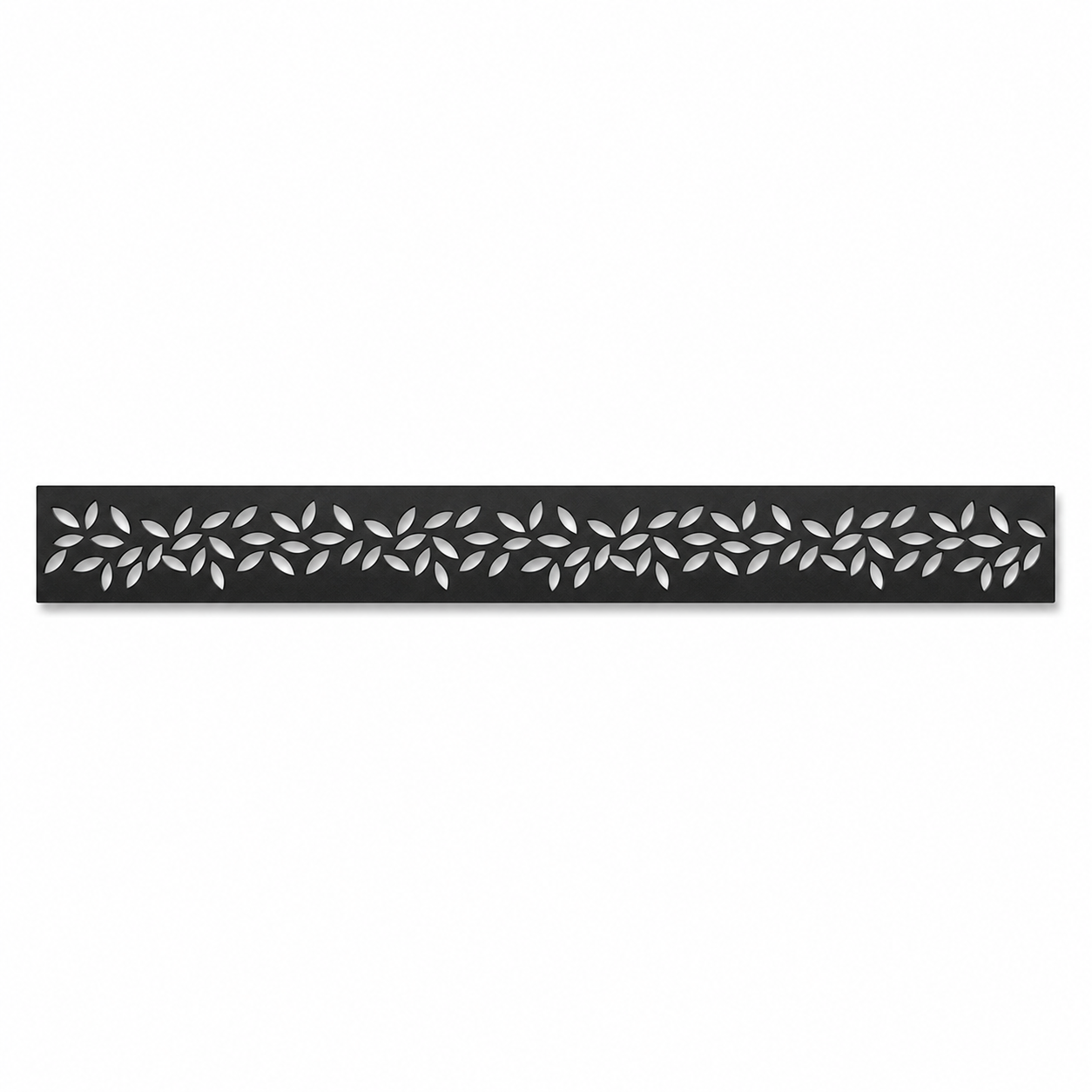Fine Leaf Scatter decorative metal fence topper front pattern for WPC composite fencing, Design 134