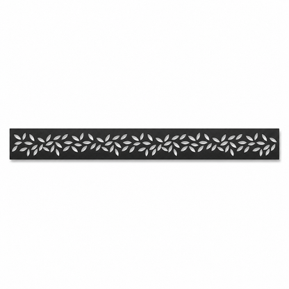 Fine Leaf Scatter decorative metal fence topper front pattern for WPC composite fencing, Design 134