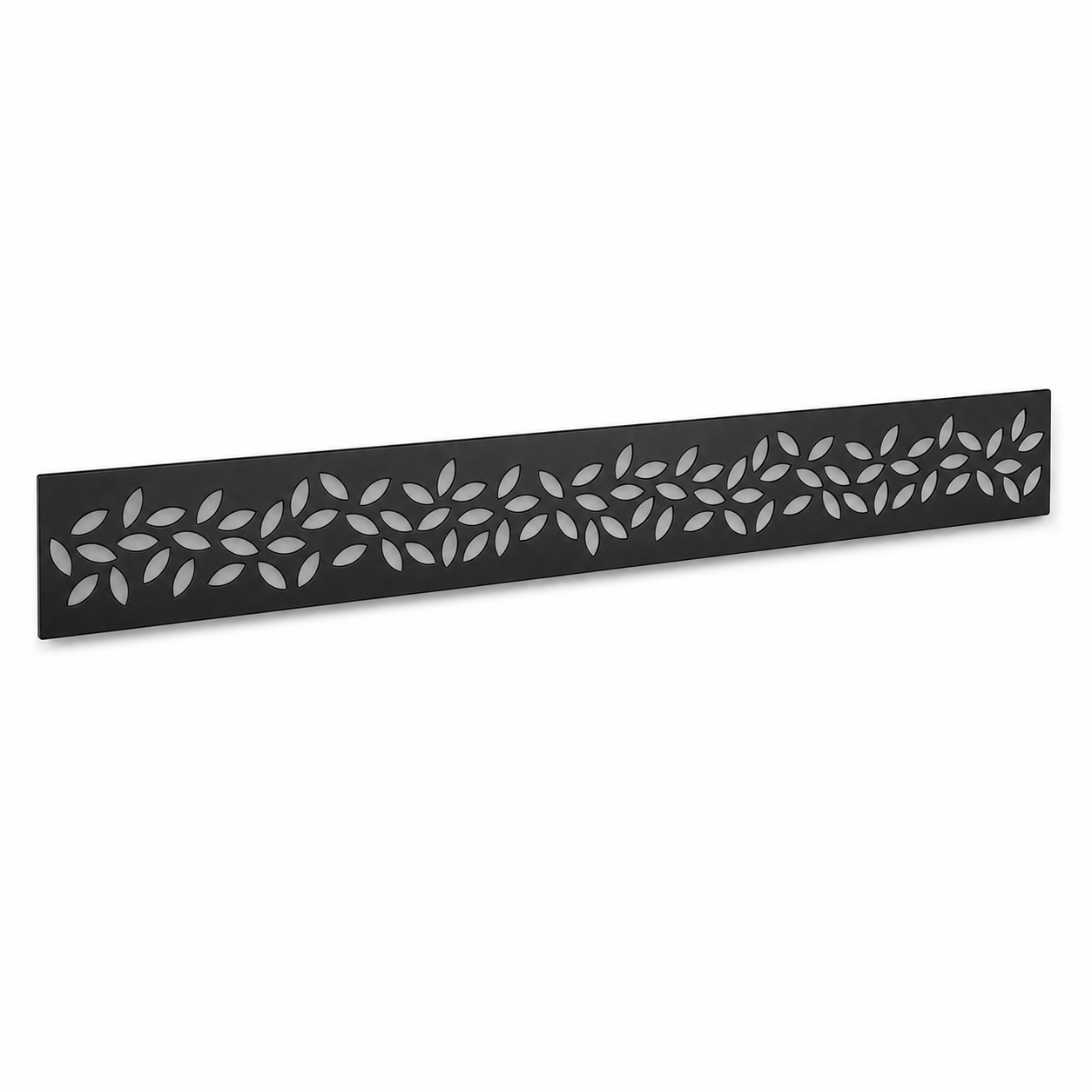 Fine Leaf Scatter laser cut metal fence topper insert perspective view, Design 134