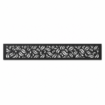 Botanical Vine Mesh decorative metal fence topper front pattern for WPC composite fencing, Design 135