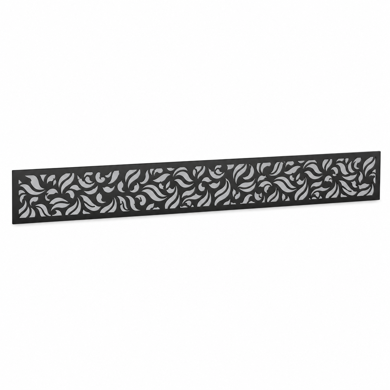 Botanical Vine Mesh laser cut metal fence topper insert perspective view, Design 135