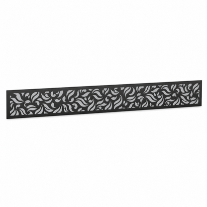 Botanical Vine Mesh laser cut metal fence topper insert perspective view, Design 135
