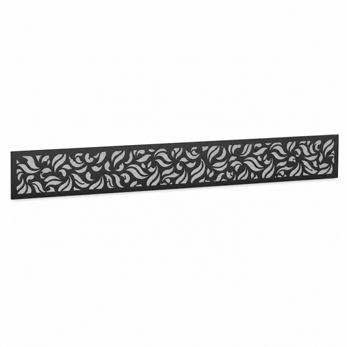 Botanical Vine Mesh laser cut metal fence topper insert perspective view, Design 135