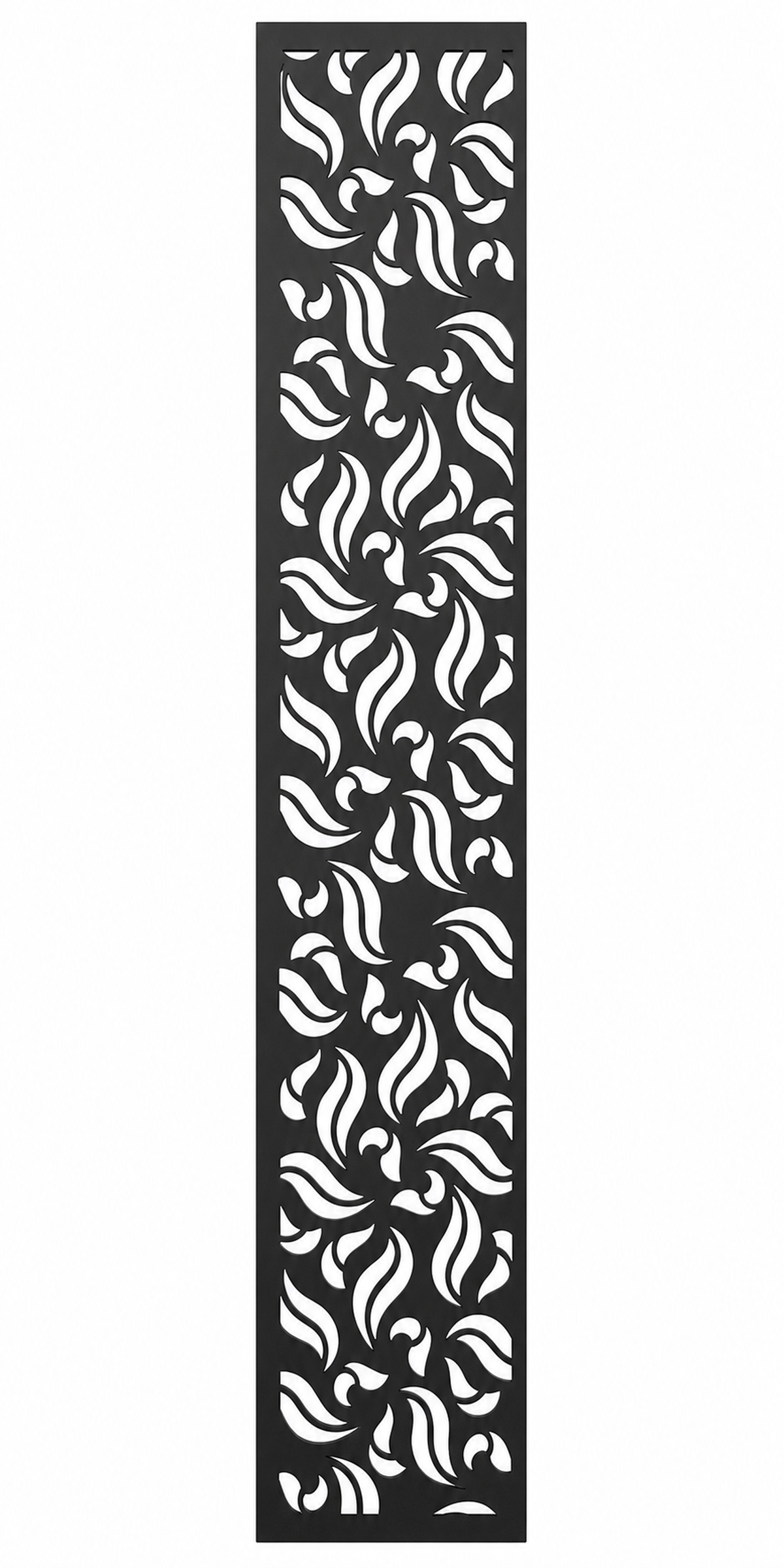 Design 135 Leaf Swirl Repeat Laser Cut Metal Privacy Screen Panel front main view