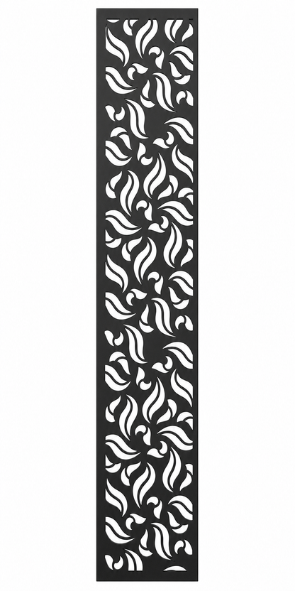 Design 135 Leaf Swirl Repeat Laser Cut Metal Privacy Screen Panel front main view