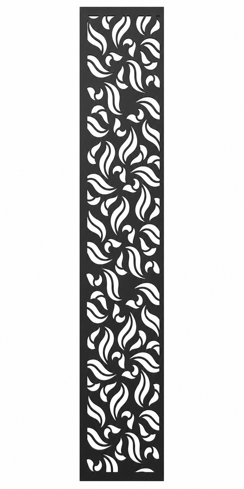 Design 135 Leaf Swirl Repeat Laser Cut Metal Privacy Screen Panel front main view