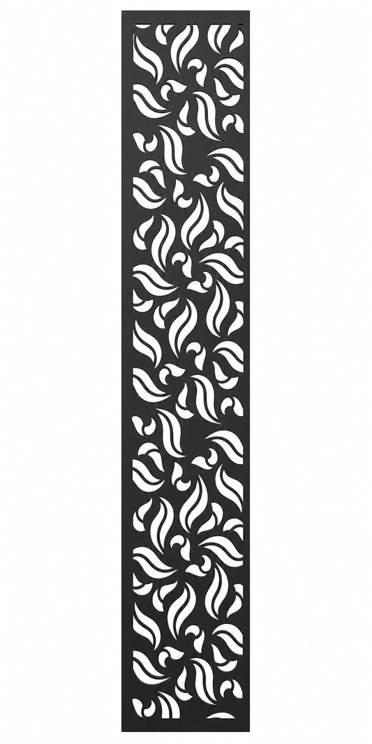 Design 135 Leaf Swirl Repeat Laser Cut Metal Privacy Screen Panel front main view