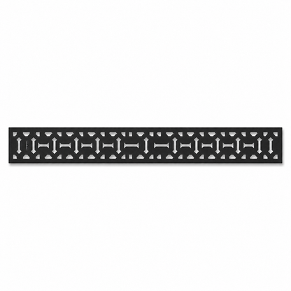 Circuit Maze Border decorative metal fence topper front pattern for WPC composite fencing, Design 136