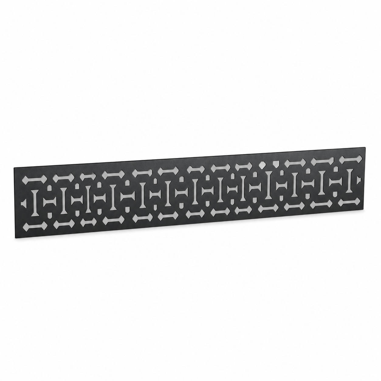 Circuit Maze Border laser cut metal fence topper insert perspective view, Design 136