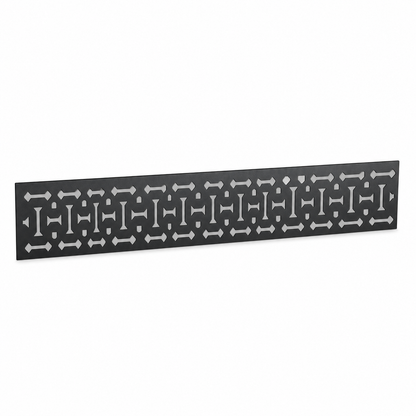 Circuit Maze Border laser cut metal fence topper insert perspective view, Design 136