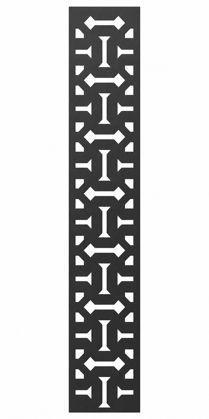 Design 136 Industrial Link Chain Laser Cut Metal Privacy Screen Panel front main view