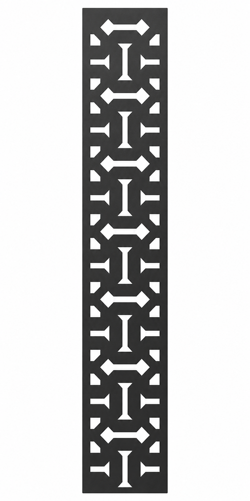 Design 136 Industrial Link Chain Laser Cut Metal Privacy Screen Panel front main view