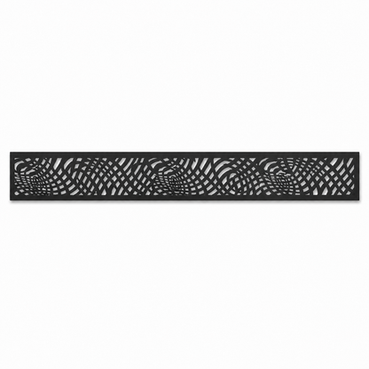 Herringbone Wave Lace decorative metal fence topper front pattern for WPC composite fencing, Design 137