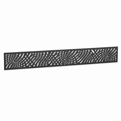 Herringbone Wave Lace laser cut metal fence topper insert perspective view, Design 137