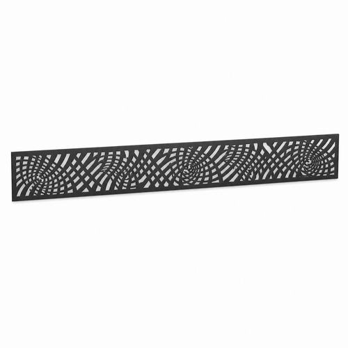 Herringbone Wave Lace laser cut metal fence topper insert perspective view, Design 137