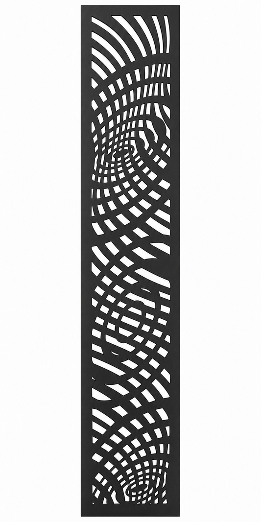 Design 137 Spiral Mesh Flow Laser Cut Metal Privacy Screen Panel front main view