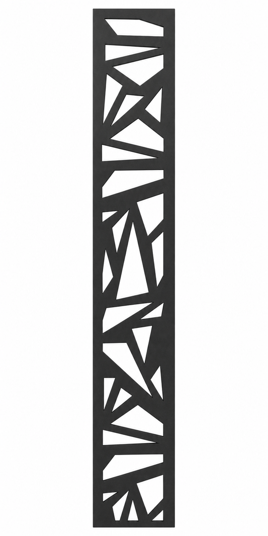 Design 138 Angular Shards Laser Cut Metal Privacy Screen Panel front main view