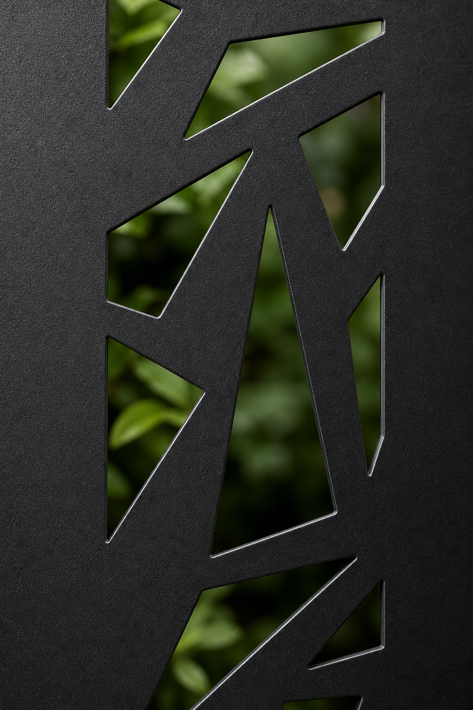 Design 138 Angular Shards Laser Cut Metal Privacy Screen Panel close-up detail view