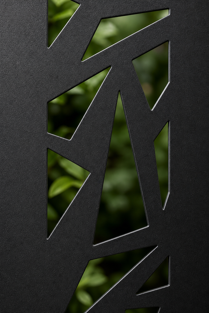 Design 138 Angular Shards Laser Cut Metal Privacy Screen Panel close-up detail view