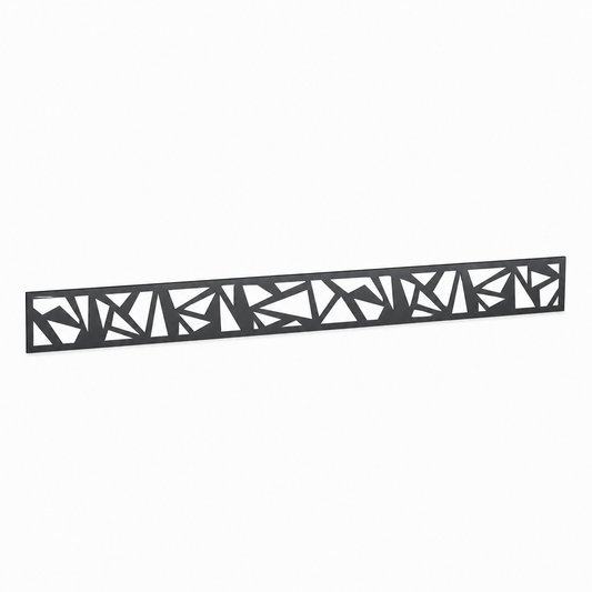 Open Branch Lattice laser cut metal fence topper insert perspective view, Design 138