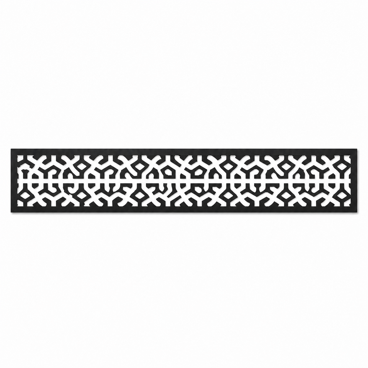 Dense Floral Screen decorative metal fence topper front pattern for WPC composite fencing, Design 139