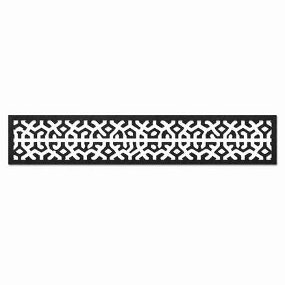 Dense Floral Screen decorative metal fence topper front pattern for WPC composite fencing, Design 139