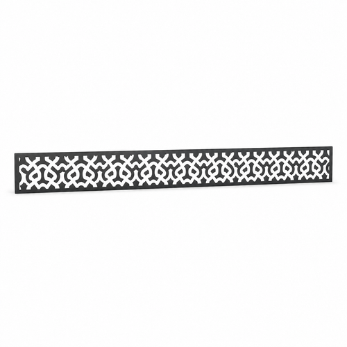 Dense Floral Screen laser cut metal fence topper insert perspective view, Design 139
