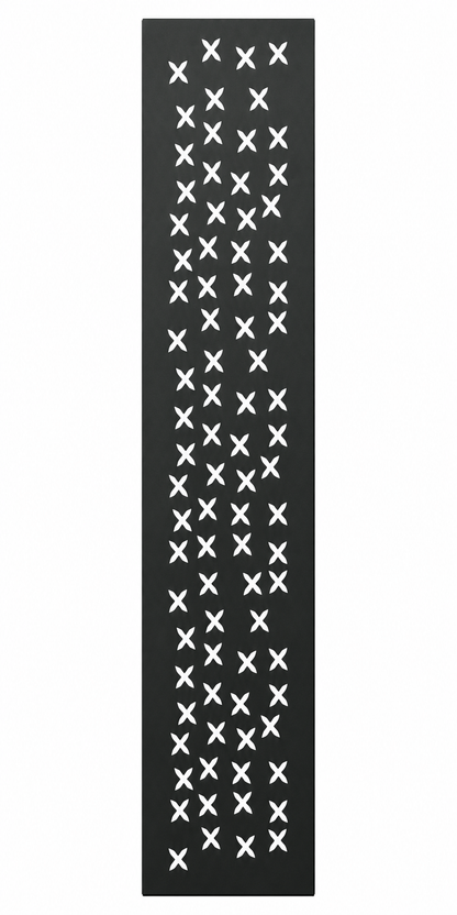 Design 140 Cross Stitch Grid Laser Cut Metal Privacy Screen Panel front main view