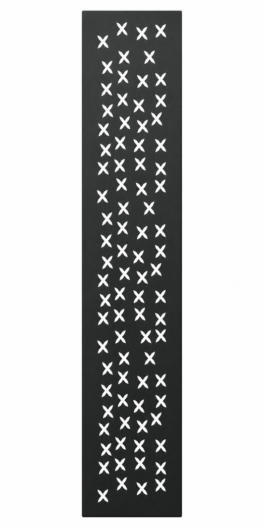 Design 140 Cross Stitch Grid Laser Cut Metal Privacy Screen Panel front main view