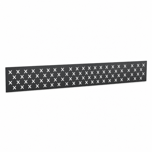 Star Pin Dot Rail laser cut metal fence topper insert perspective view, Design 140