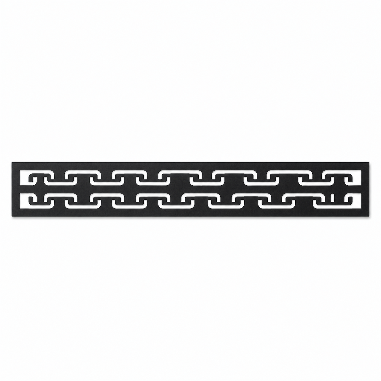 Interlocking Chain Band decorative metal fence topper front pattern for WPC composite fencing, Design 141