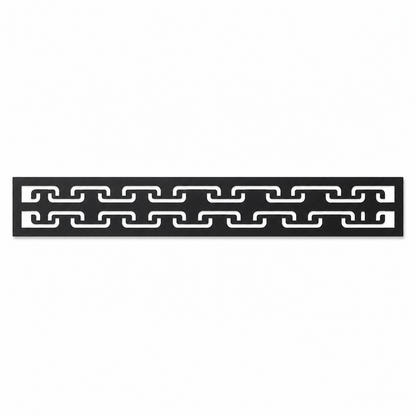 Interlocking Chain Band decorative metal fence topper front pattern for WPC composite fencing, Design 141