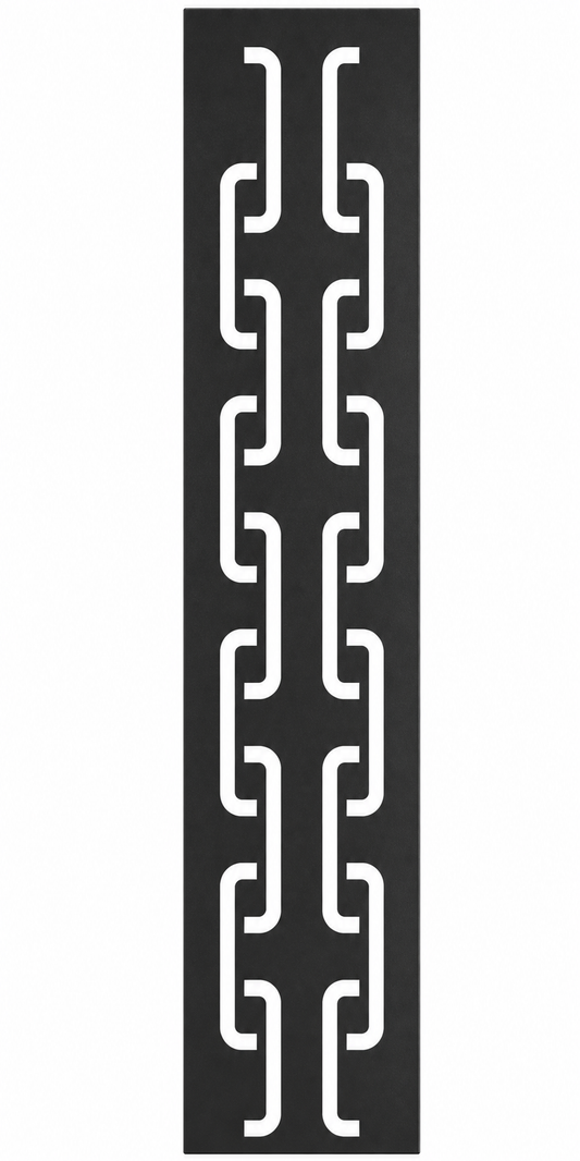 Design 141 Rounded Link Chain Laser Cut Metal Privacy Screen Panel front main view