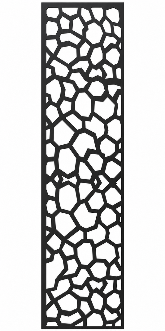 Design 142 Stone Mosaic Laser Cut Metal Privacy Screen Panel front main view